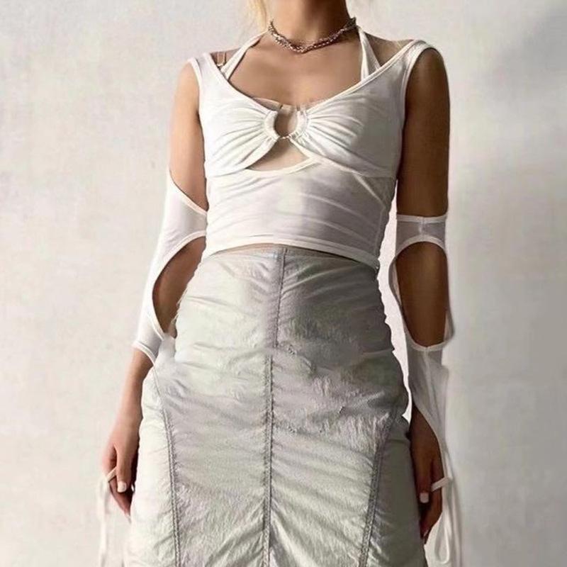 Harajuku Hollow Out Sexy 2022 Blouses Summer Clothes Tshirts for Women Top Female T-shirt Women's T-shirt Crop Tops T Shirt