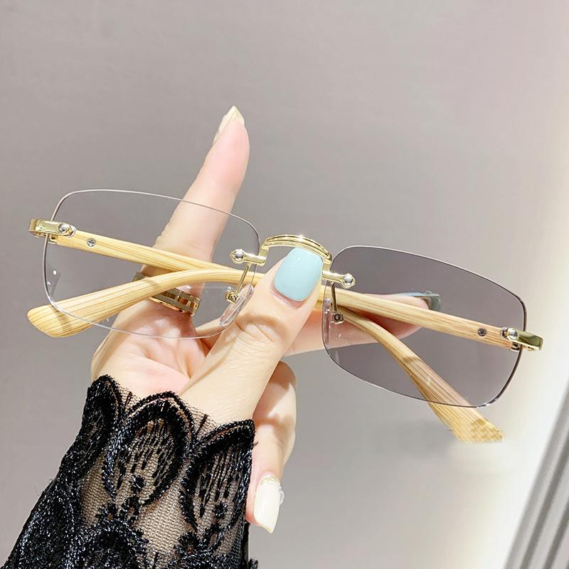 

Роскошные безободковые фотохромные очки для чтения унисекс для женщин и мужчин, с отделкой под дерево, с защитой от синего света, для дальнозоркости, с диоптриями 1