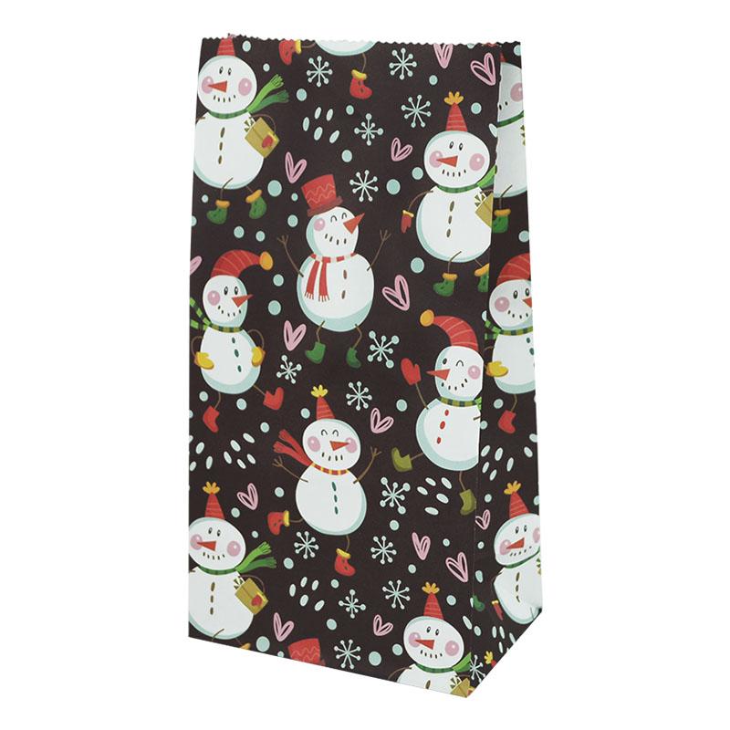 10pcs Kraft Paper Candy Cookie Bag Santa Claus Snowman Christmas Gift Packing Bags Xmas Navidad New Year Party Decor Supplies