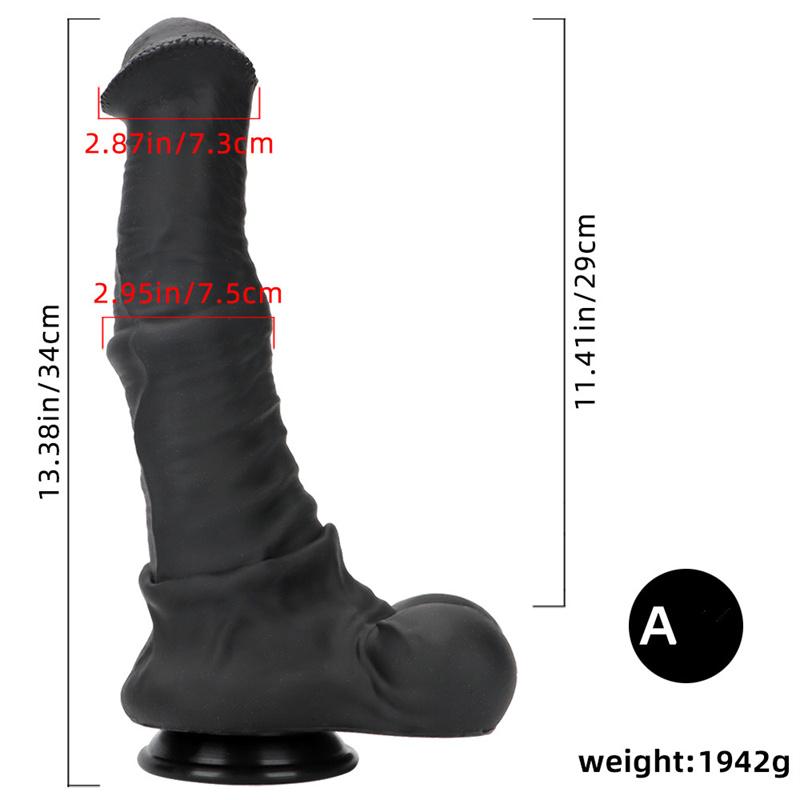 Kvinnes svarte hest Dildo Overdimensjonert bakgård Analplugg Analplugg Onanienhet Simulering Dildo Silikon Myk Anal Expander
