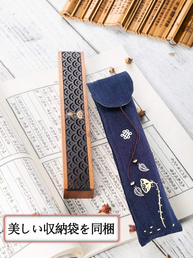 Incense Burner, Incense Holder, Incense Dishes with Lid, Horizontal Incense Burner with Non-flammable Cotton, Free Exquisite Incense Box Storage Bag,