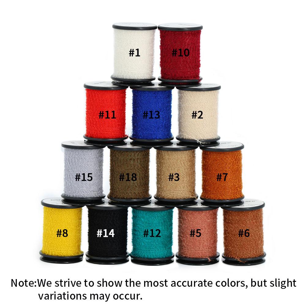 20M/Spule Standard Bug Chenille ein stacheliges, flauschiges Fliegenbindematerial für Nymphen Egel Wurmkörper, Rippen Abdomen, Forellenangelköder