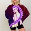 Simple Womens Pullovers KPop Demon Hunters Print Loose Sweatshirts Soft Female Clothing