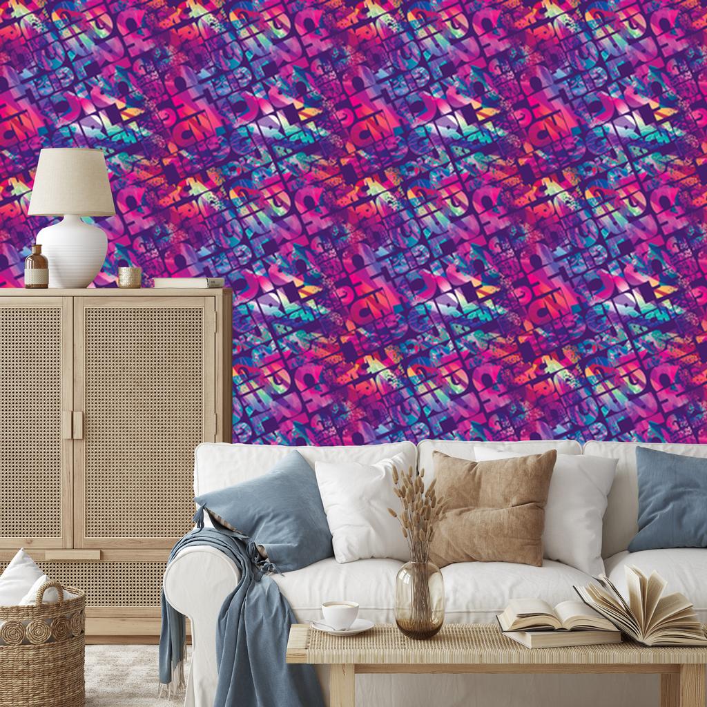 Girls Graffiti Wallpaper for Living Room and Bedroom 50x1000