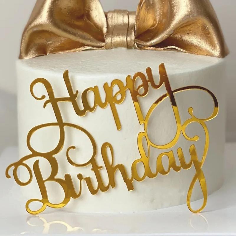 8 Styles Happy Birthday Queen Princess Cake Topper Acrylic Gold Silver Cake Toppers Birthday Party Cupcake Flag Decoration
