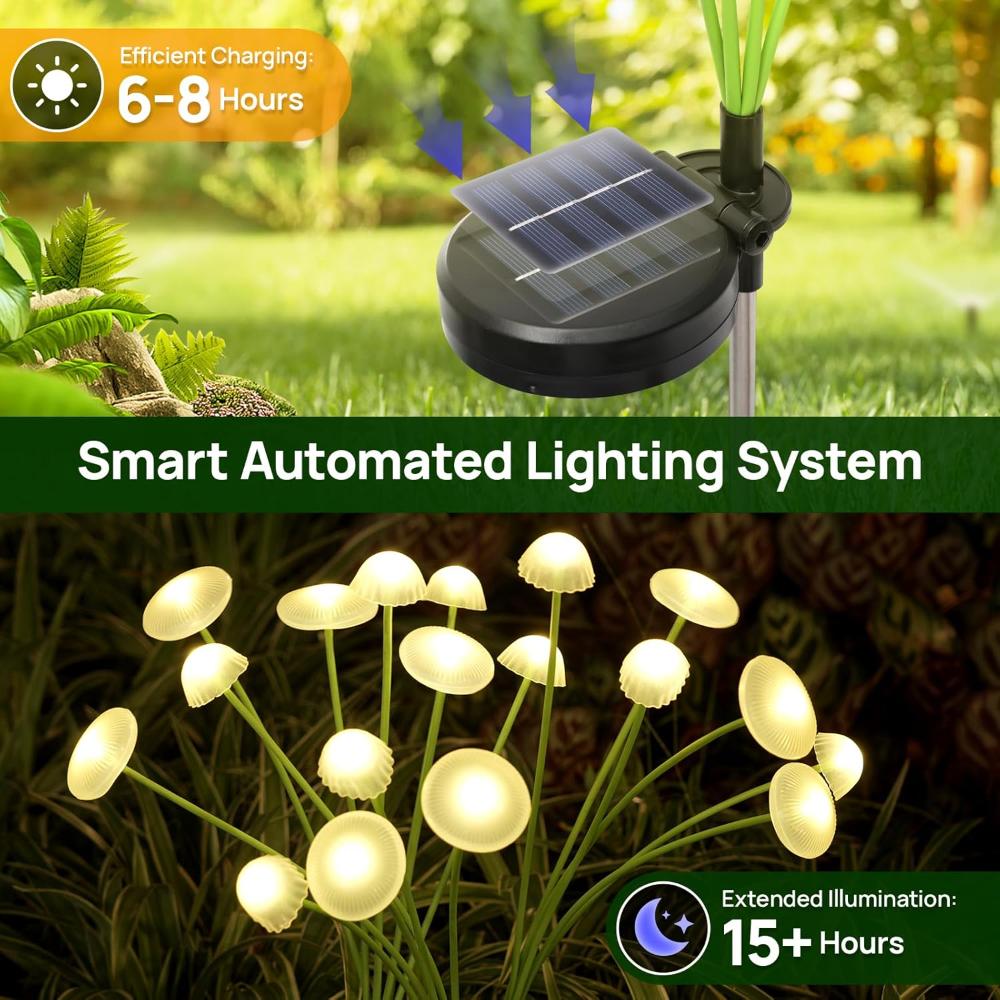 10/8/6 LED Multicolour Solar Mushroom Light Waterproof Warm LED Solar Garden Light Outdoor Decoration Lamp for Villa Garden Courtyard Park