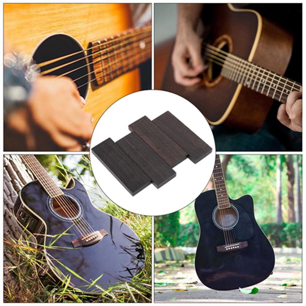 4pcs MX0126D Ebony DIY Knife Scales Musical Instrument Accessories 120 x 40 x 10mm