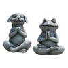 Frog Ornament Resin Material Wealth Luck Symbol Bionic Design Figure Frog Dog Meditation Ornament Indoor Outdoor Decor
