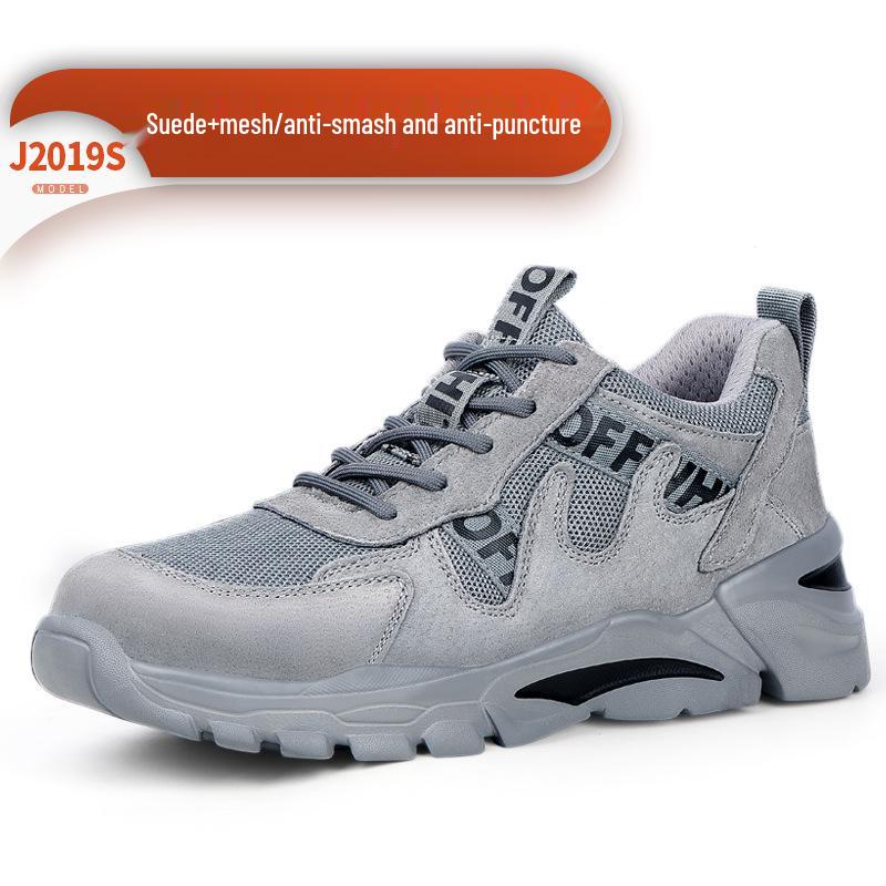 Pánská bezpečnostní obuv s ocelovou špičkou: Prodyšné, Snadné nazouvání/vyzouvání, Proti nárazu, Proti propíchnutí, Proti jiskrám; Ideální pro stavebnictví a svařování.