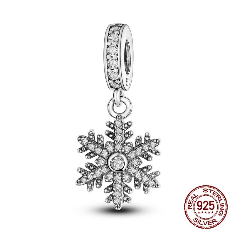 Inlaid Zircon Charm Beads Copper Color Love Heart Snake Dangle Fit Original Bracelet Charms Pendant Jewelry