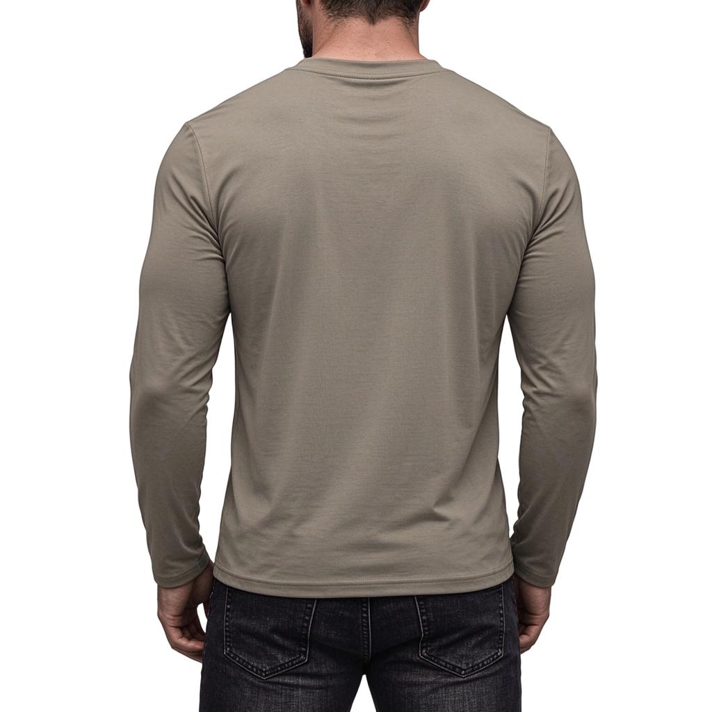 Men's V-Neck Long Sleeve T-Shirt, Color Soft Comfortable Base Layer Top for Everyday Wear