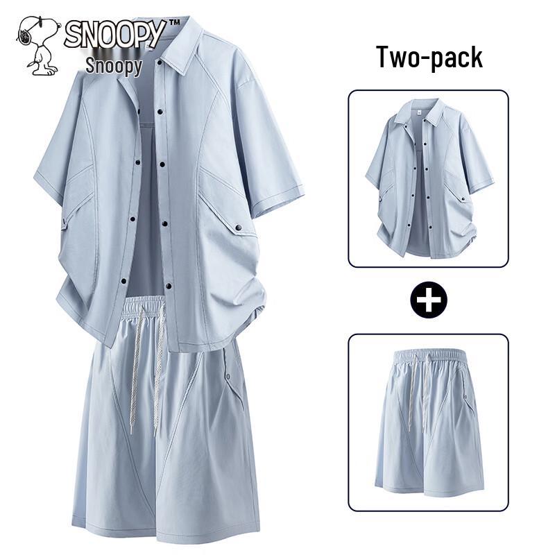 Snoopy Men s Short-Sleeve Shirt & Shorts Set M