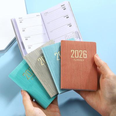 A7 2026 Englischer Planer Buch Mini Tragbar Taschenformat Tagesplan Buch 60 Blatt 120 Seiten Dünner Wochenkalender Journal Agenda