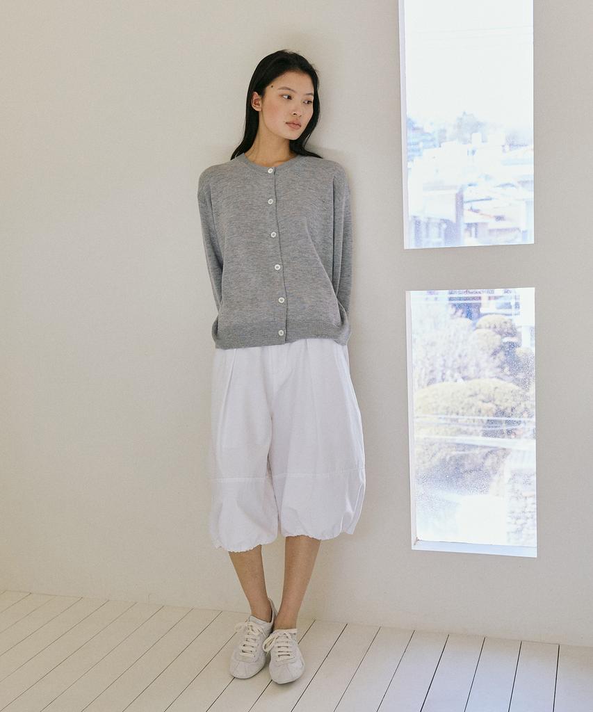 Peulob Silk Wool Cardigan Gray