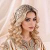 Dodatki do włosów na ślub Siatka na włosy Korona Ręcznie robione Opaski do włosów dla panny młodej Luksusowa Tiara z kryształkami Kobiety