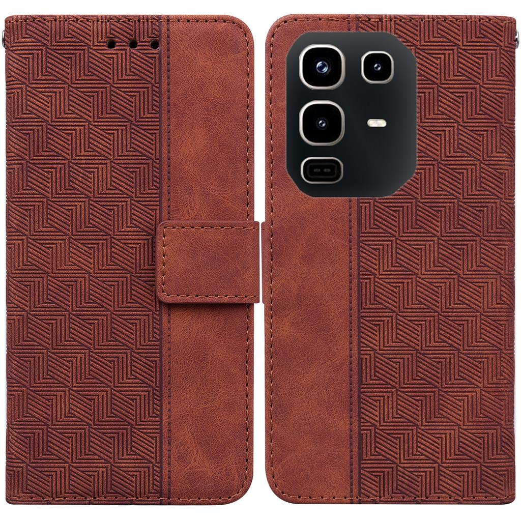 For Infinix Note 50 Pro 4G/Note 50 4G Case Geometry Pattern Leather Wallet Phone Cover with Wrist Strap