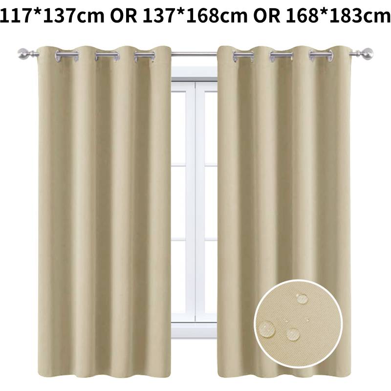 

Блэкаут шторы Изолированные парные оконные панели без подхватов Мебель Дом 117*137cm/46.06*53.94in бежевый