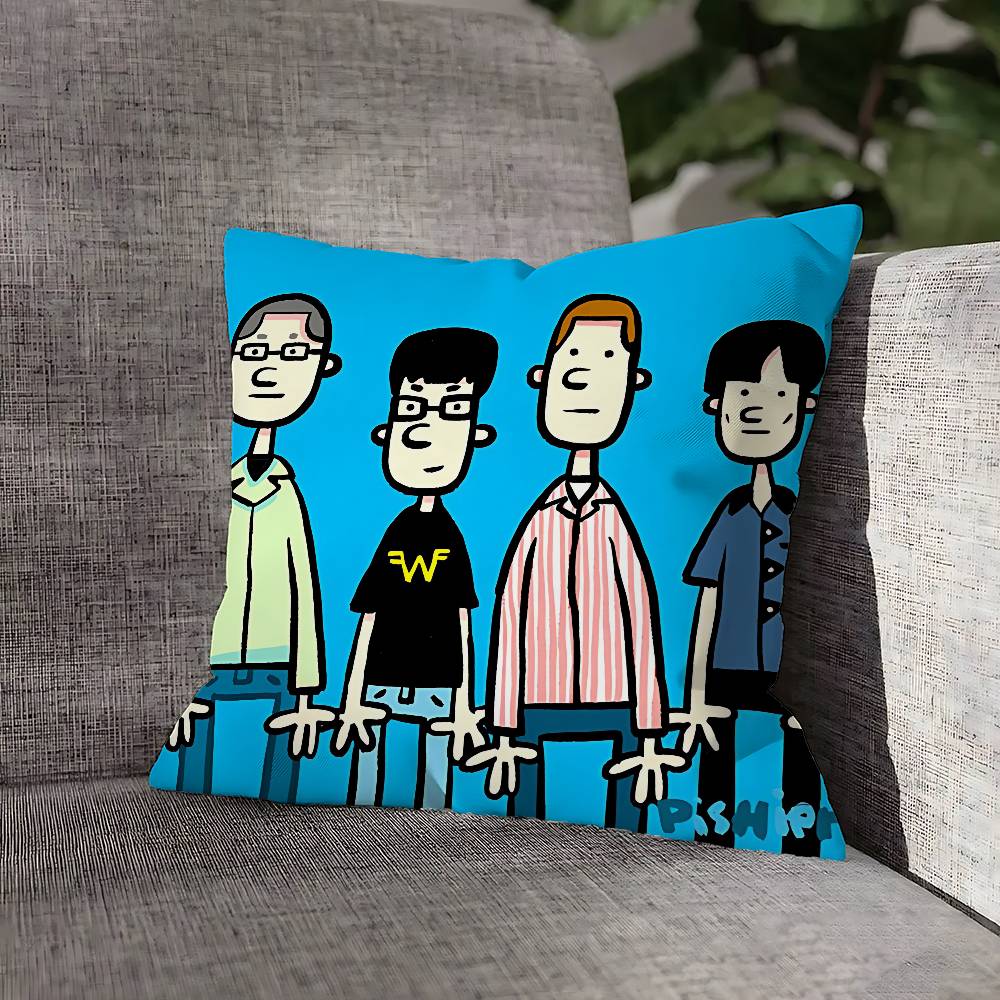 Band W-Weezer Pillow Case For Sofa Decor Car Office Room Printing Cushion Cover Decorations and Protector