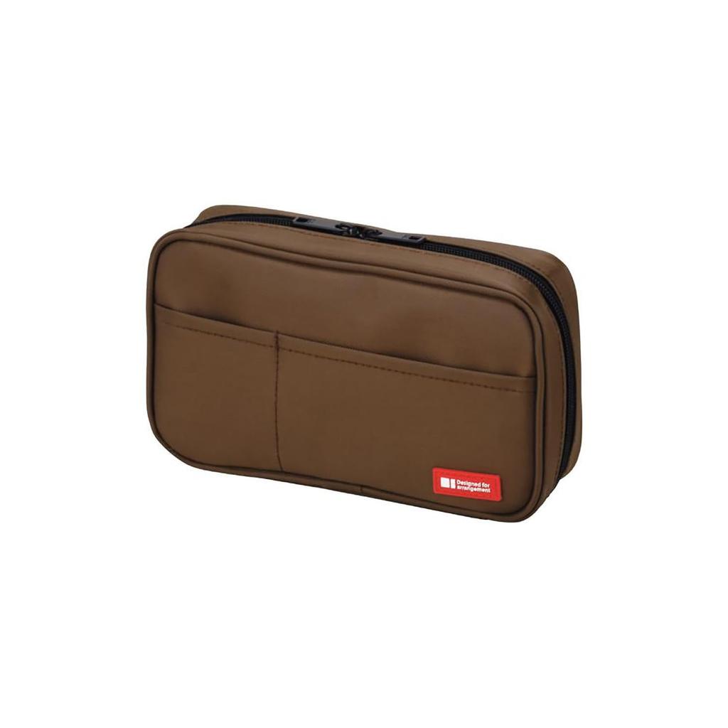 LIHIT LAB Book-Style Pen Case, Brown, A7551-9