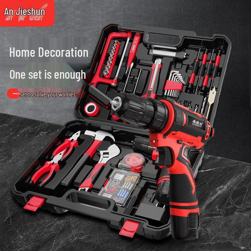 Rechargeable Multi-Function Electric Drill Tool Set for Electricians and Carpenters