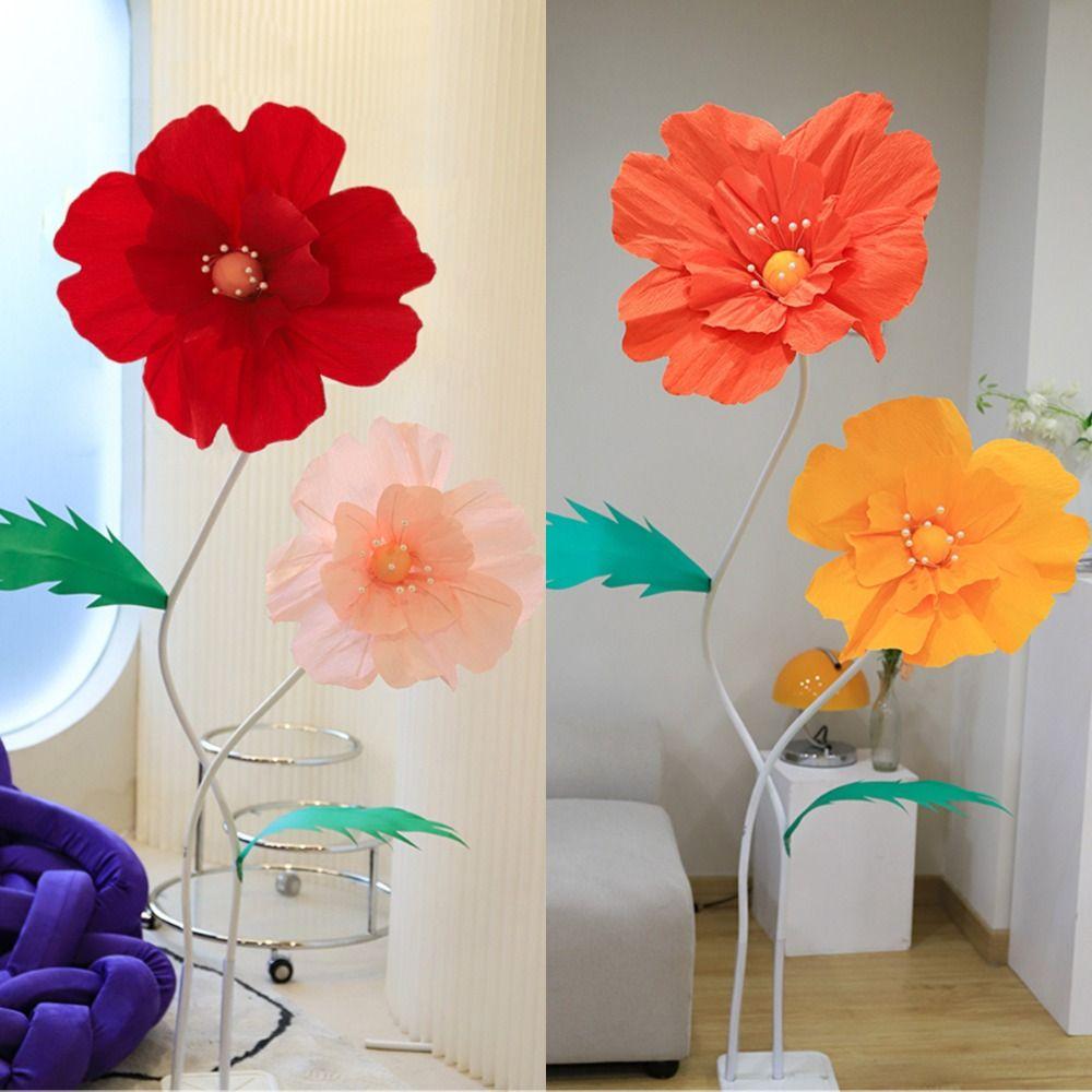 Wrinkles Paper Simulated Flower Crepe Paper Simple Design Three-dimensional Paper Art Wall Layout Window Display Paper Flower