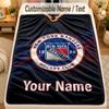 Flannel BlanketNew York Rangers Custom Name Text Personalized Soft Warm Throw Blanket Home Decor Gift
