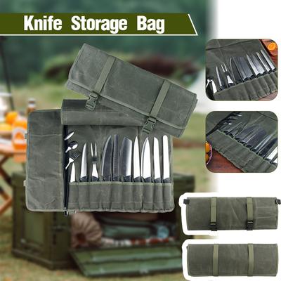 Tragbare Tasche für Kochmesser, Tragetasche aus Segeltuch, Aufbewahrungstasche für professionelle Küchenmesser, Tragetasche, Rolltasche, Organizer für den Außenbereich