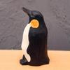 Penguin Ornament Real-looking Wooden Goose Animal Theme Small Size Penguin Carving Ornament for Desktop