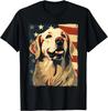 Golden Retriever American Flag T-Shirt 4th Of July Retriever Dog Gift T-Shirt