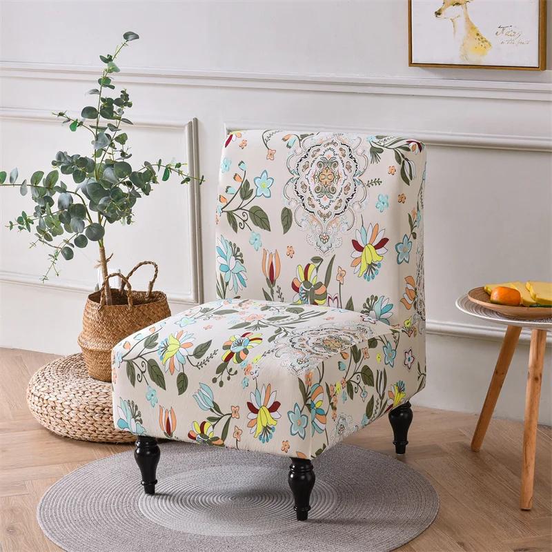 Nordic Armless Chair Cover Stretch Spandex Accent Dining Chair Covers Nordic Sofa Slipcovers for Living Room Christmas Decor