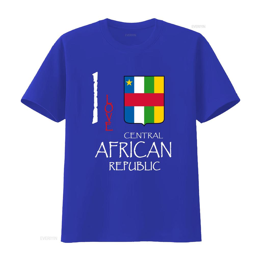 I Love Central African Republic Cool Novelty T Shirt Vintage Homme Soft Stretched Graphic Top For Everyday Wear Slightly