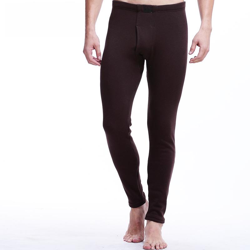 Men's Double-Layer Thick Velvet Warm Pants - Autumn/Winter Slim Fit for Middle-Aged & Young Adults