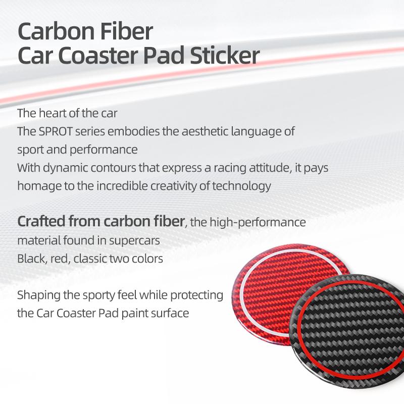 For Ford F150 SVT Raptor 2015-2020 Carbon Fiber Center Console Cup Holder Mats Coasters Trim Car Interior Tuning Accessories