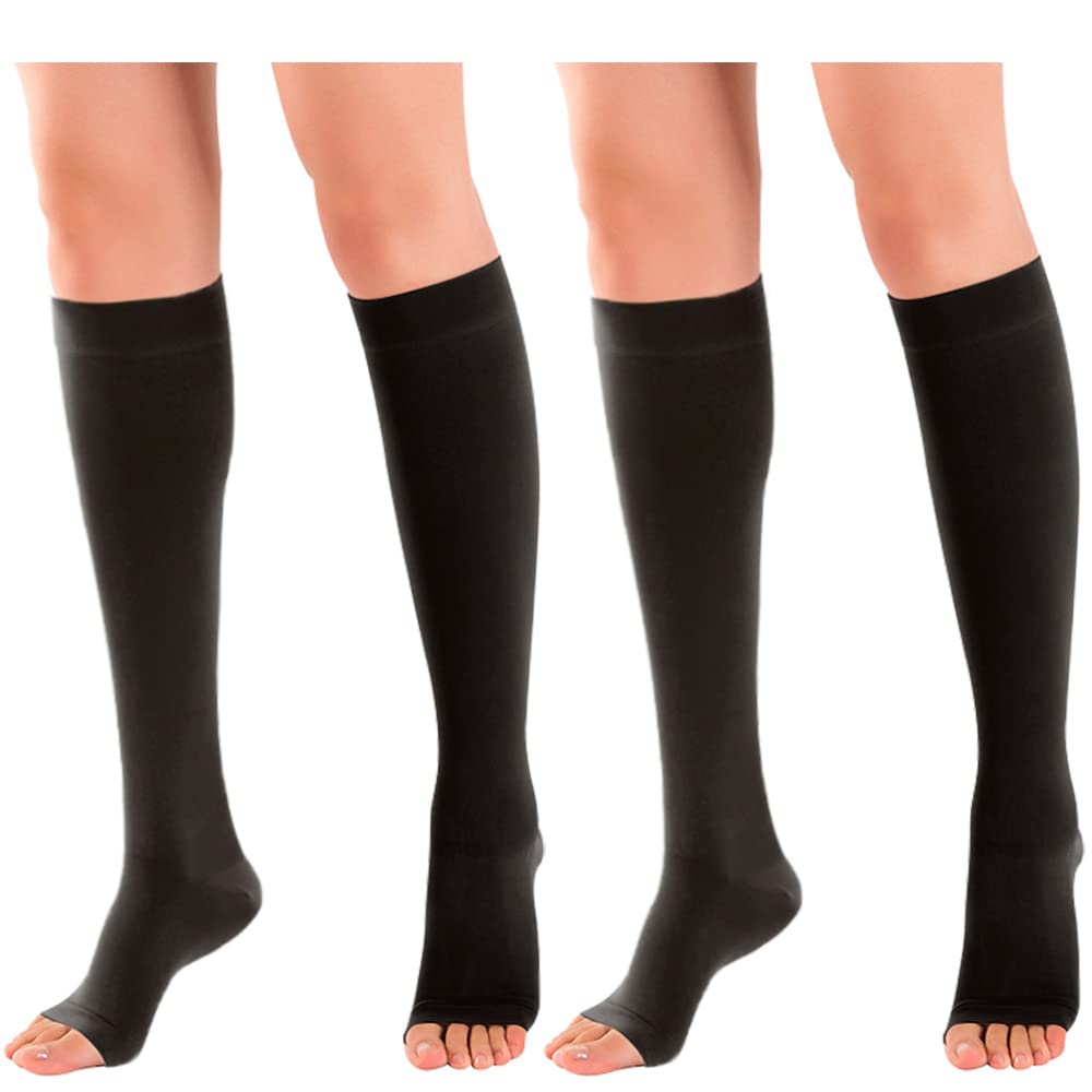 MOOKISOO Set of Compression Moderate Loose No Toe Compression Sleep High Below the Work Leg Care While Compression Socks for Men and Plus Sizes and
