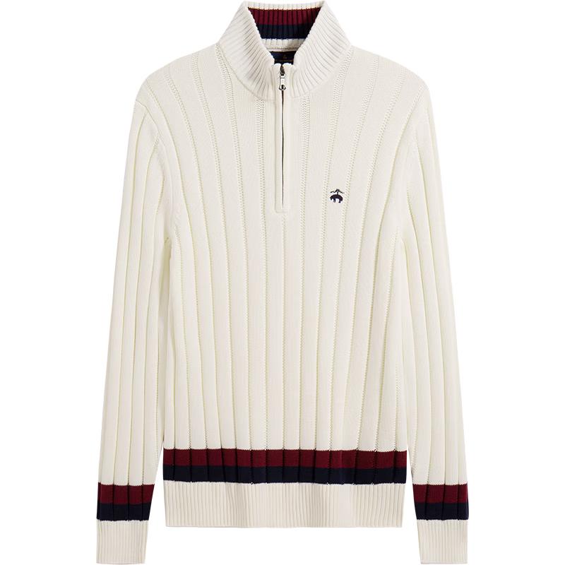 Brooks Brothers Men s Merino Wool Crew Neck Embroidered Logo Sweater L