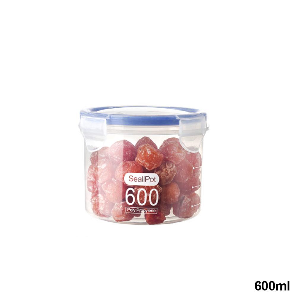 

Большие прозрачные пластиковые контейнеры для хранения продуктов с герметичной влагонепроницаемой крышкой, органайзеры для кухни, банки для зерна, специй и сухих продуктов 600ml