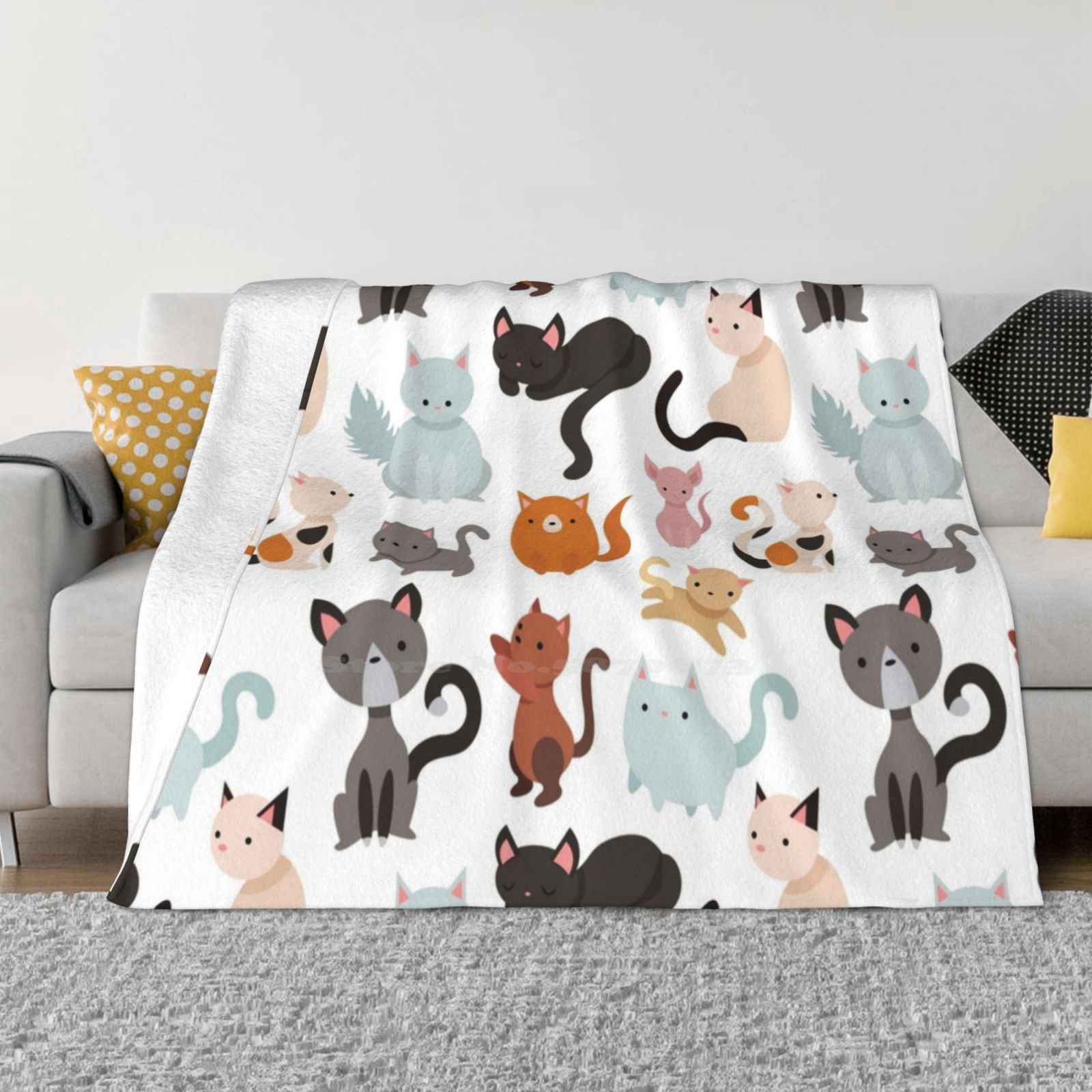 

You Ve Cat To Be Kitten Me Right Meow Fashion Soft Warm Flannel Blanket Meow Kittens Kitty Kitties Pattern Cat Patter Adorable 30x40in