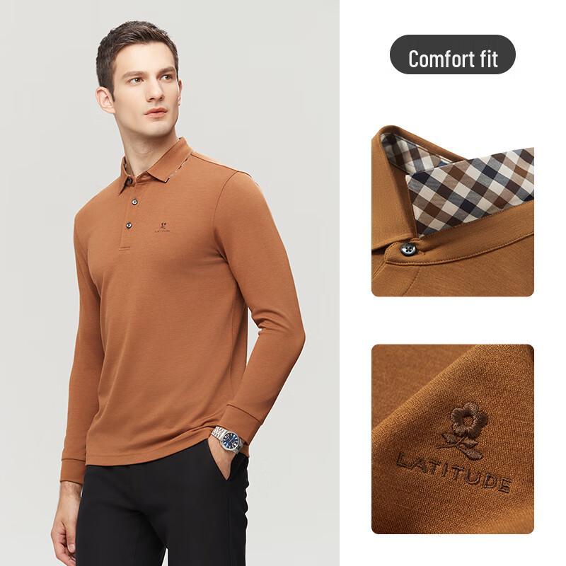 MONTAGUT Pánské polo triko s dlouhým rukávem z merinové vlny