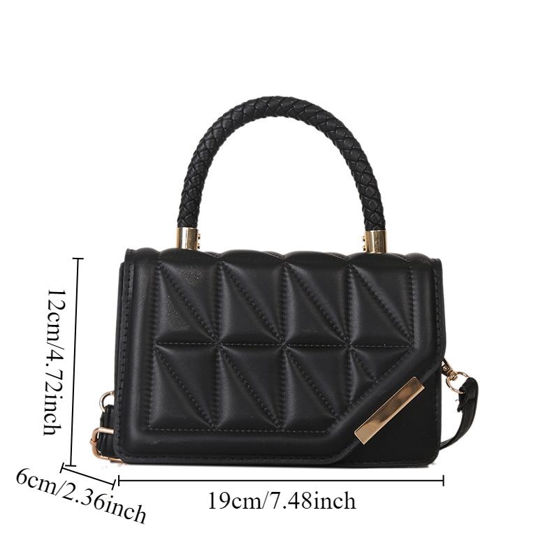 New Fashion Shoulder Bag Plaid PU Leather Ladies Square Handbags Brand Designer Small Black Crossbody Bags for Women