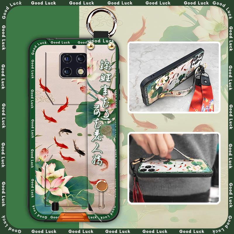 Ring Phone Holder Phone Case For Oukitel WP6 Elderly lady Fashion Lanyard Chinese style Kickstand Silicone Durable