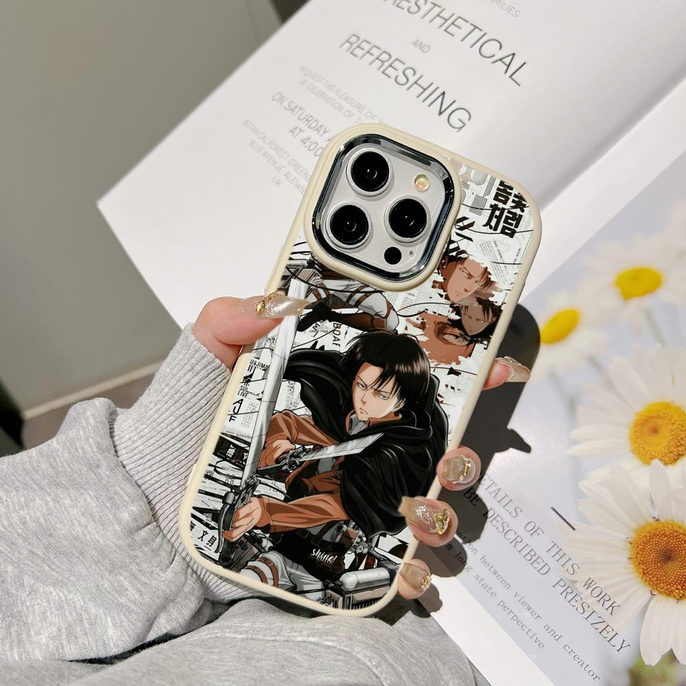 Ae83 Japanese Anime Attack On Titan art Phone Cases for Samsung A13 A32 A53 A04 A54 S24 Ultra Infinix Hot 40 Huawei Metal Camera Protective Back Cover