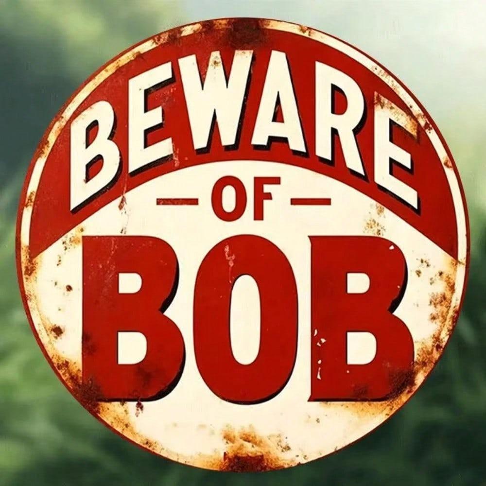Vintage Round Beware Of Dog Metal Sign Wall Art Home Bar Pub Club Decor