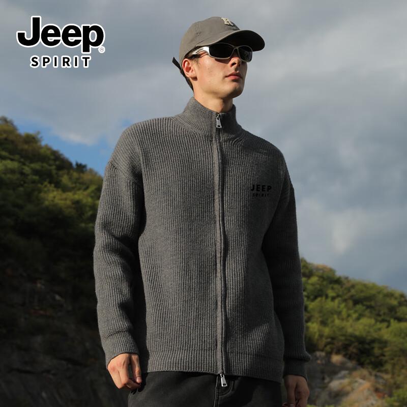 

JEEP SPIRIT Men s Loose Fit Stand Collar Cardigan Jacket XL