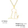 My Shape Hugging Puppy Kitten Necklace for Women Girls Stainless Steel Pendant Chain Animal Cat Dog Zircon Pets Lovers Gifts