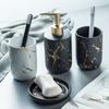 Marble Soap Dispenser Pump Bottle Ceramic Bathroom Accessory Set  Home Couple Mouthwash Cup Soap Dish Washing Tools Luxury
