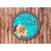 Merry Christmas Santa Vintage Teal Red Wreath Metal Sign, Home Wall Decor for Living Room Bedroom Bathroom Kitchen