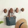 Simple Solid Wood Hook Wall Mounted Coat Hook Natural Wood Decorative Key Holder Hat Scarf Handbag Storage Hanger Bathroom Rack