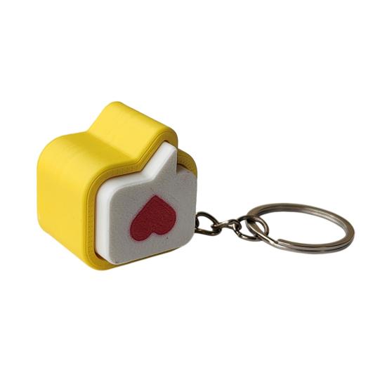 3D Printed Heart Clicker Keychain Pocket Size Fidget Finger Clicker Anxiety