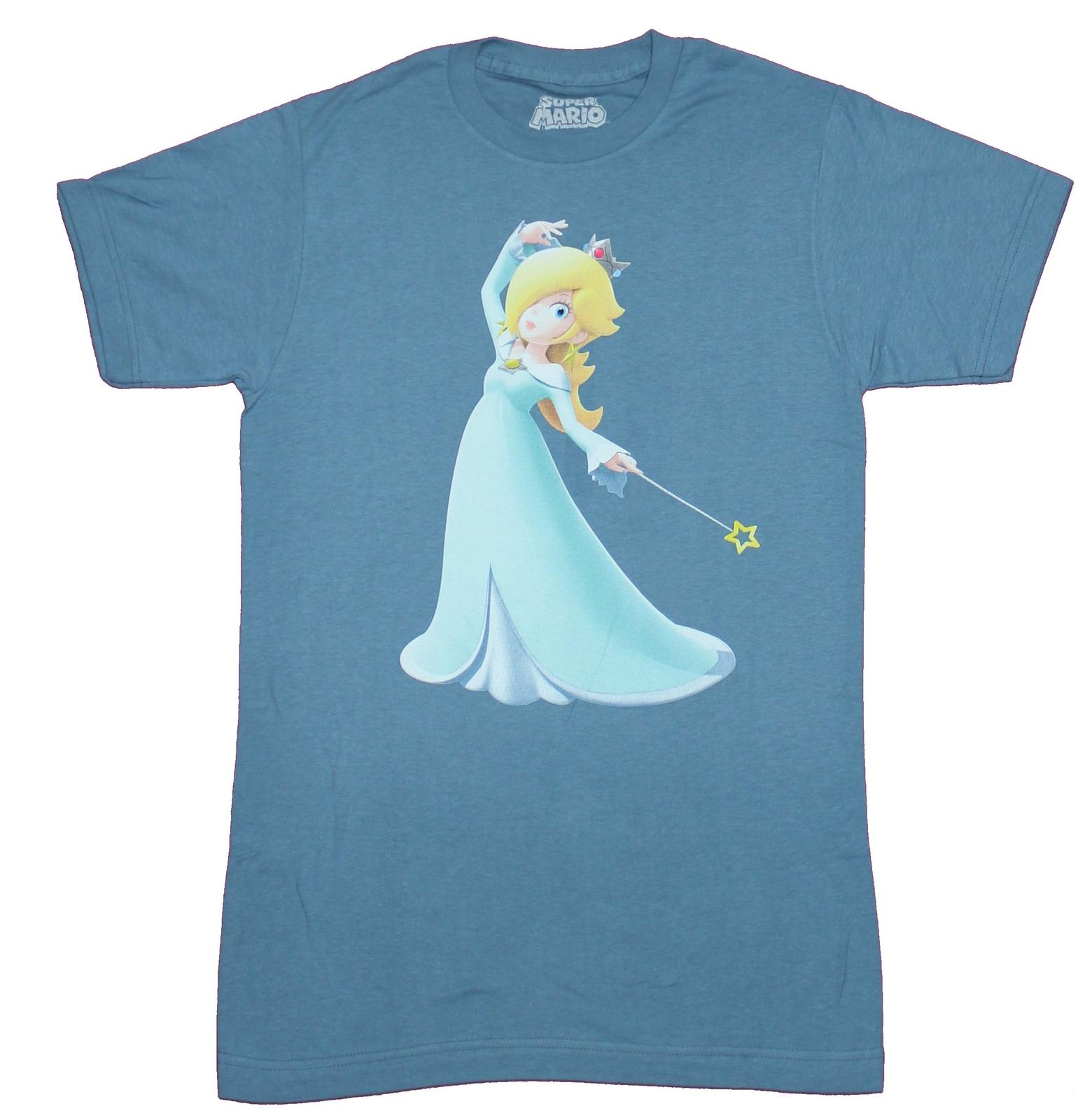 Super Mario Brothers Mens T-shirt - Princess Peach Pointing Wand Image S