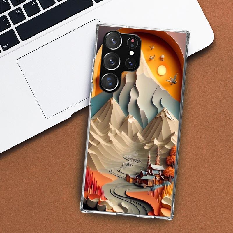 Natural Trees in Mountain Ranges Phone Case For Samsung Galaxy S24 S23 S22 Ultra S21 S20 Fe S10 Plus S10E S9 S8 + Shell Coque